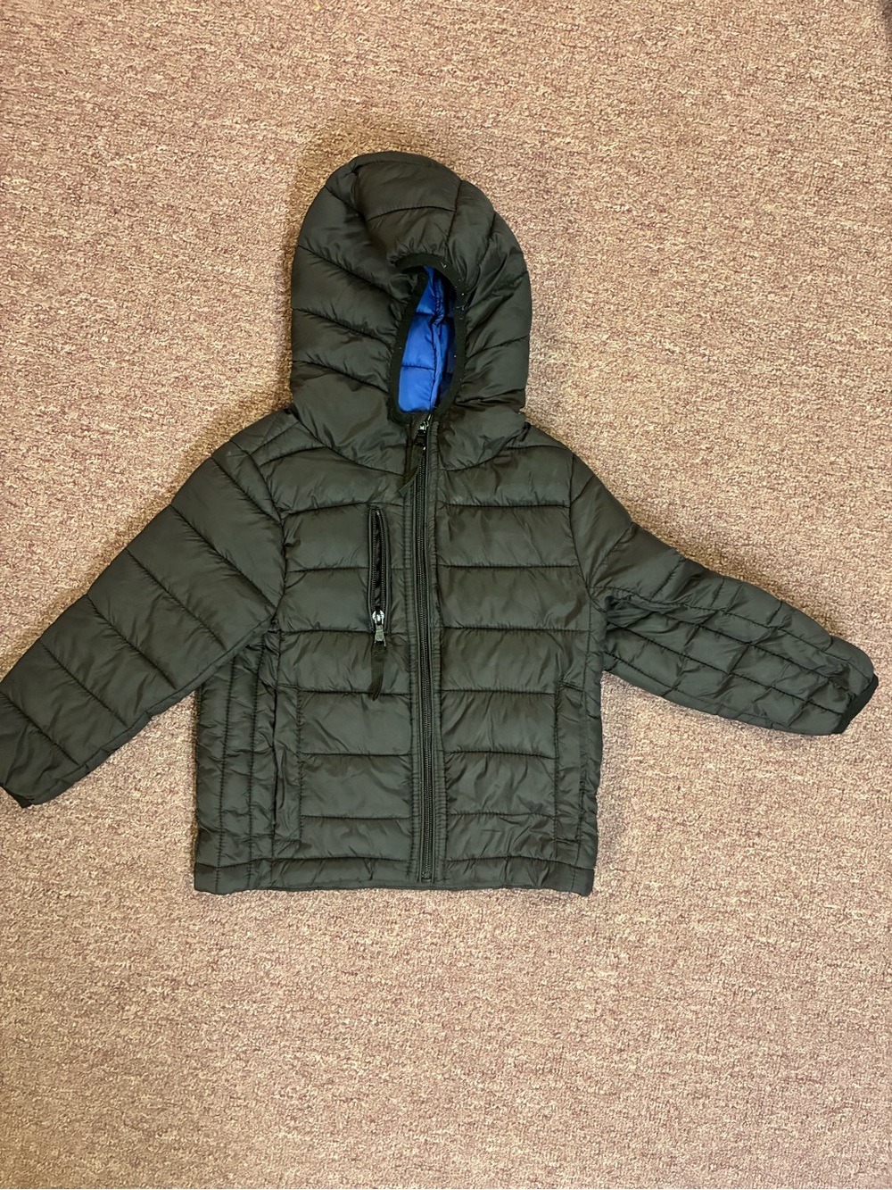 Urban Republic Black Kids Hooded Puffer with Blue Lining
